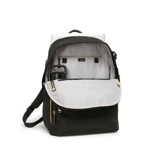 inside of black/gold TUMI Voyageur Montana Backpack