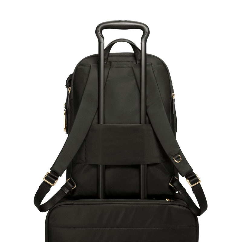 back of black/gold TUMI Voyageur Montana Backpack