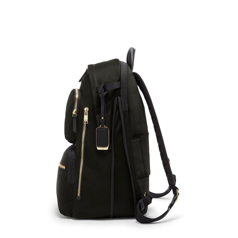 expanded black/gold TUMI Voyageur Montana Backpack