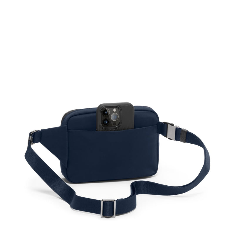 back of indigo TUMI Voyageur Sedona Crossbody/Sling