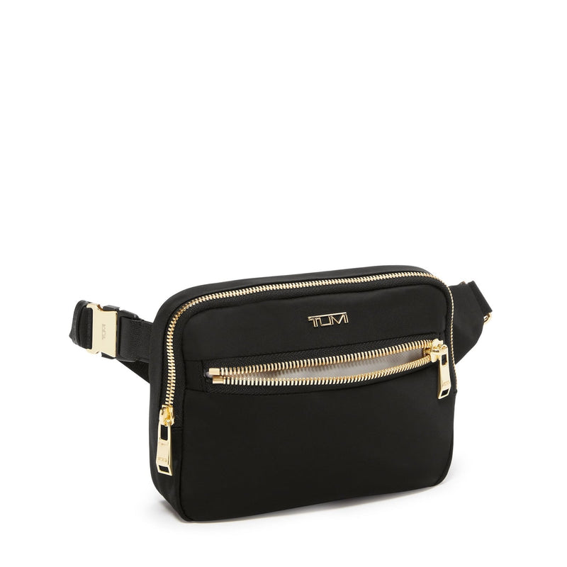 front pocket of black/gold TUMI Voyageur Sedona Crossbody/Sling