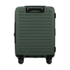 Green Samsonite suitcase with a textured surface on a white background