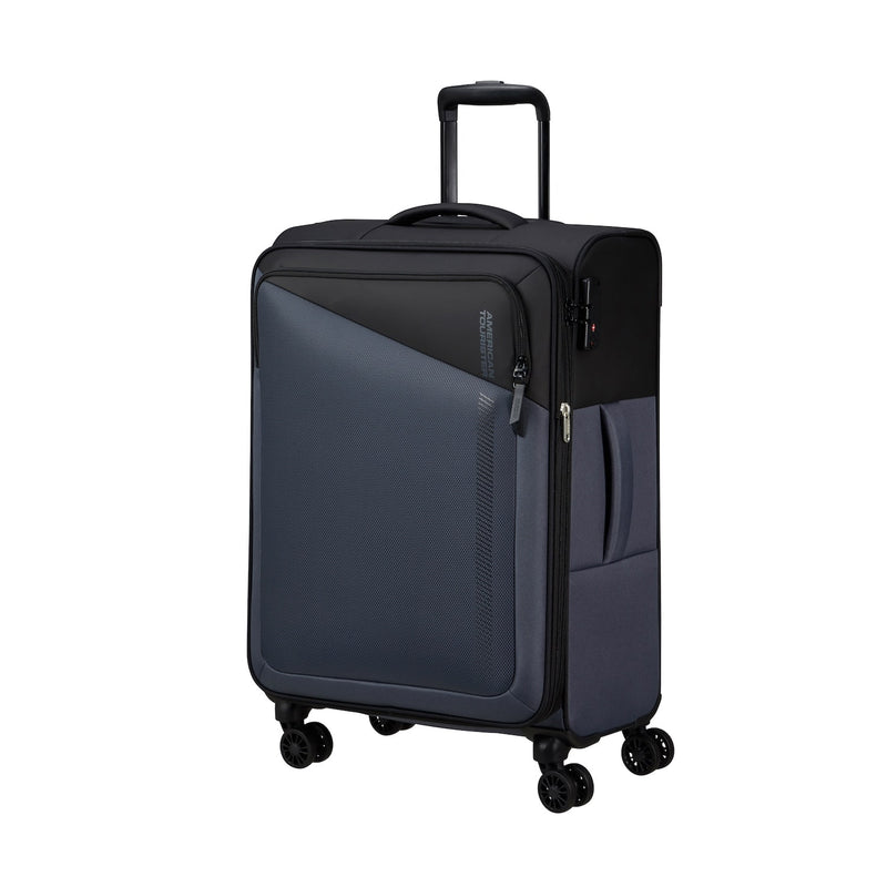 front of black/grey American Tourister Daring Dash Spinner Medium Expandable