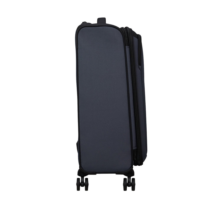 side of black/grey American Tourister Daring Dash Spinner Medium Expandable