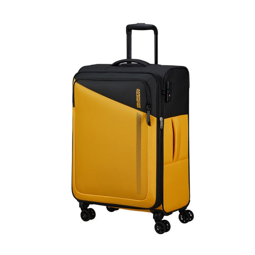 front of black/yellow American Tourister Daring Dash Spinner Medium Expandable