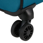 wheels of black/blue American Tourister Daring Dash Spinner Medium Expandable