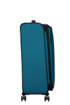 side of black/blue American Tourister Daring Dash spinner large expandable
