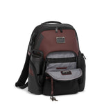 front pocket of oxblood TUMI Bravo Navigation Backpack