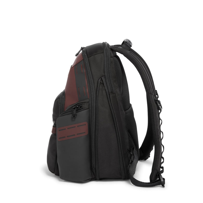 expanded oxblood TUMI Bravo Navigation Backpack