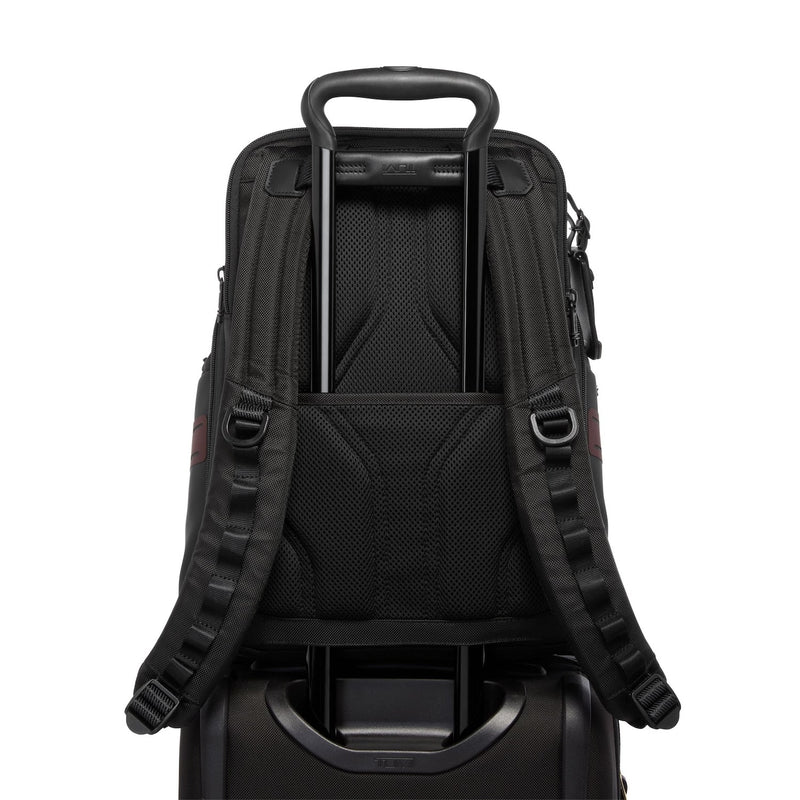 pass-through sleeve of oxblood TUMI Bravo Navigation Backpack