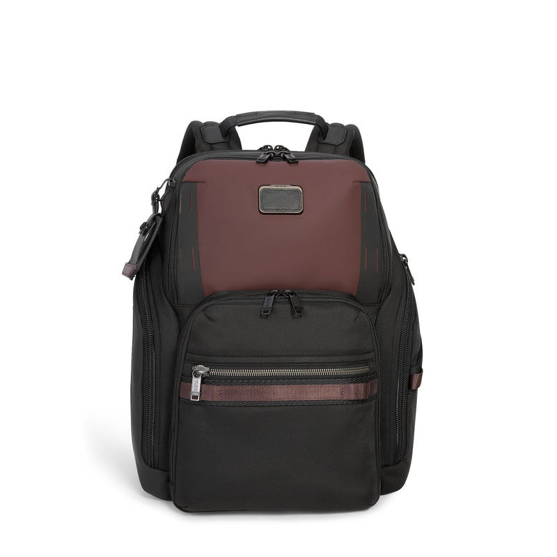 front of oxblood TUMI Bravo Search Backpack