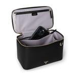 inside of black/light gold TUMI Voyageur Lex Train Case Crossbody