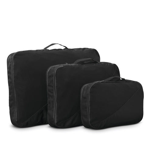 black Samsonite 3 pc compression packing cubes