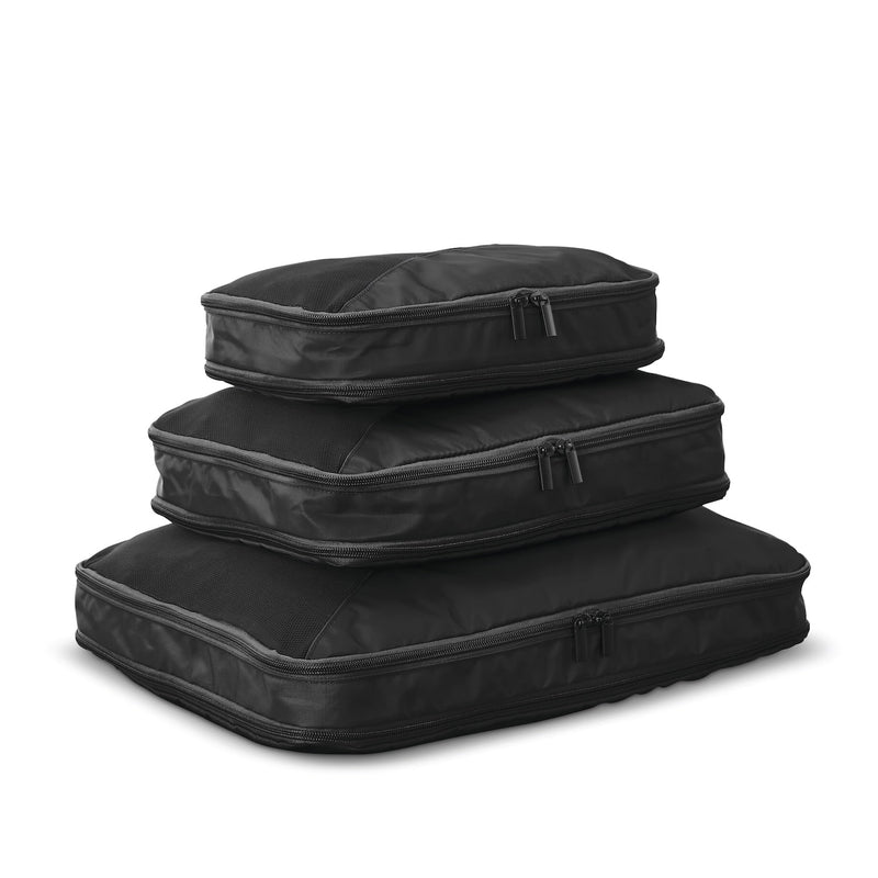 black Samsonite 3 pc compression packing cubes