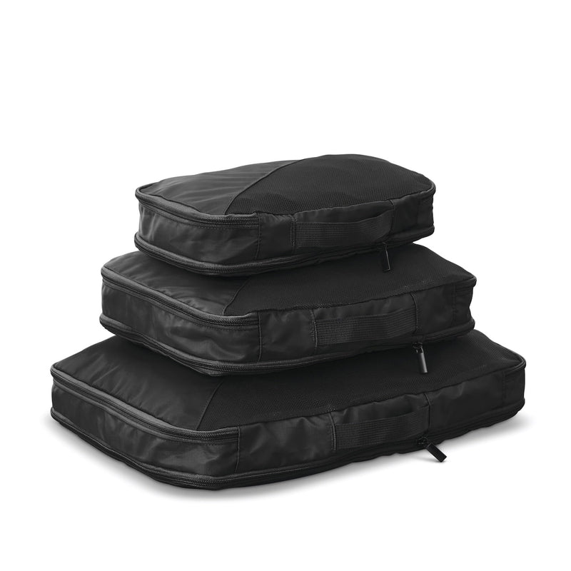 black Samsonite 3 pc compression packing cubes