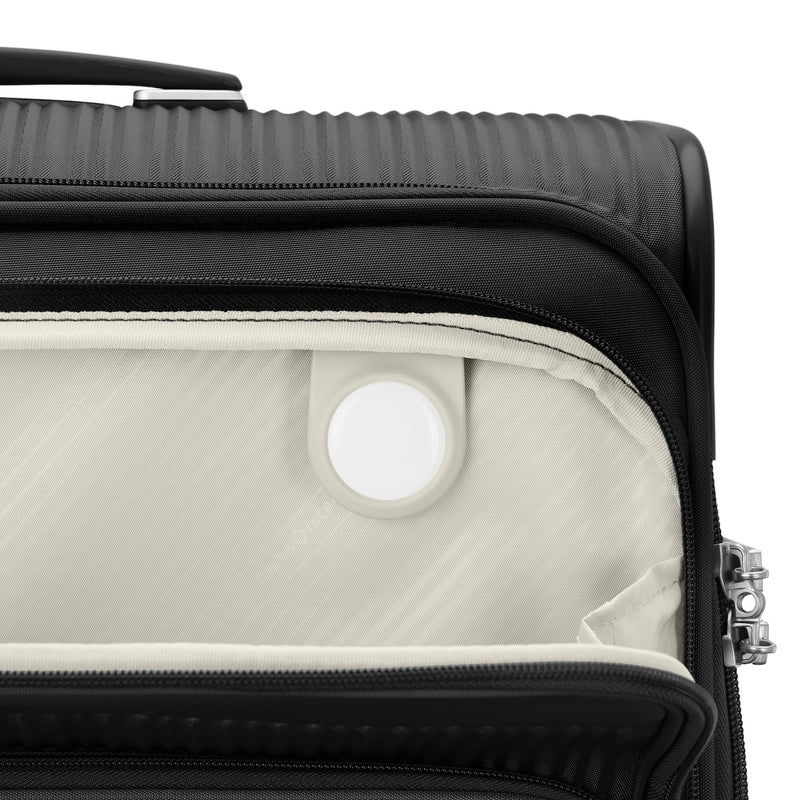 Air Tag holder of black Samsonite Silhouette 18 spinner Medium Expandable
