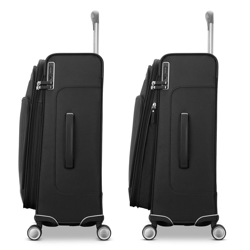 expanded black Samsonite Silhouette 18 spinner Medium Expandable