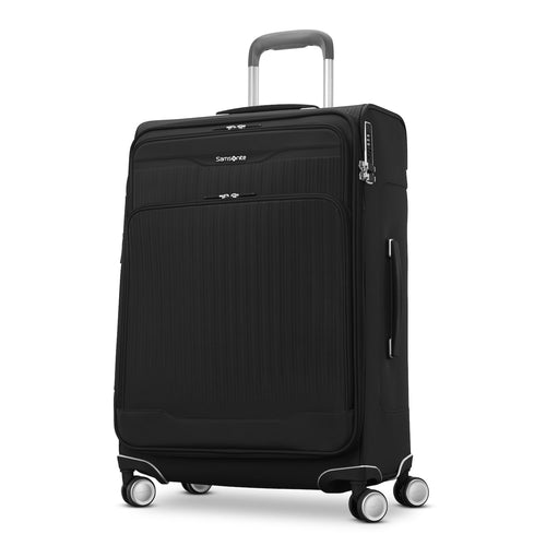 front of black Samsonite Silhouette 18 spinner Medium Expandable