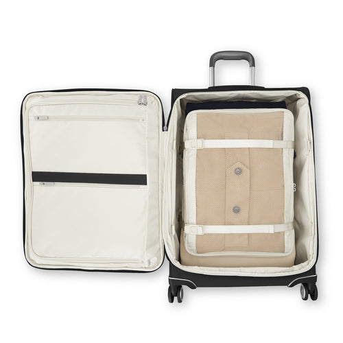 inside of black Samsonite Silhouette 18 spinner Medium Expandable
