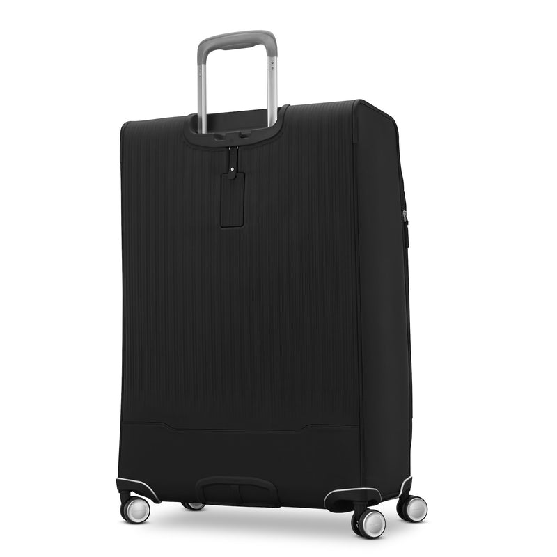 back of black Samsonite Silhouette 18 Spinner Large Expandable