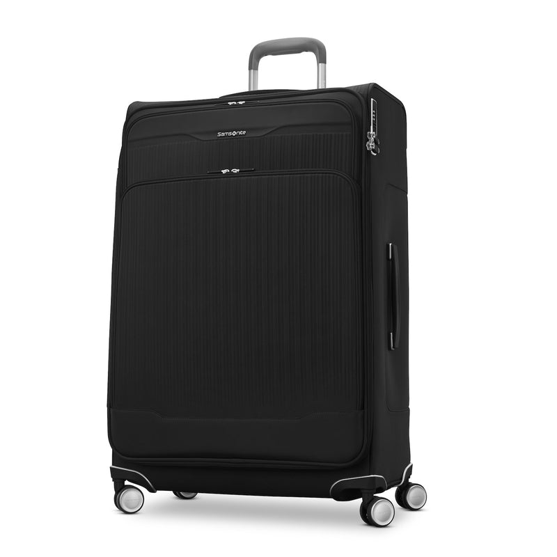 front of black Samsonite Silhouette 18 Spinner Large Expandable