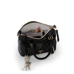 inside of black/light gold TUMI Voyageur Yuma Mini Tote