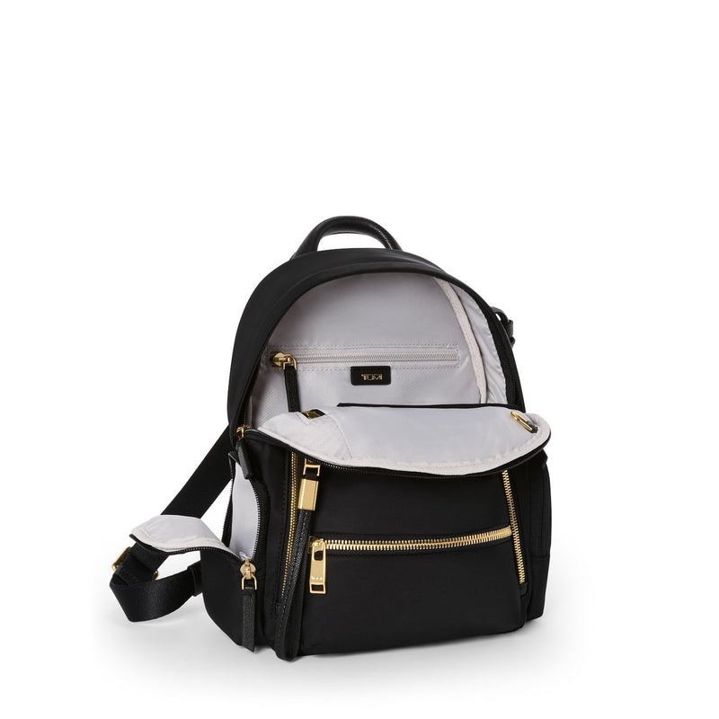 inside of black/gold TUMI Voyageur Celina Small Backpack