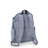 back of denim blue TUMI Voyageur Celina Backpack