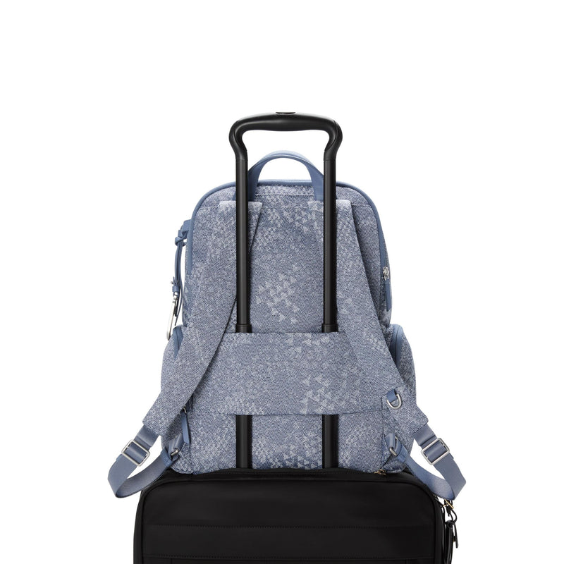 pass-through sleeve of denim blue TUMI Voyageur Celina Backpack