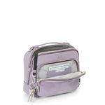 front pocket of lavender TUMI Voyageur Teghan Crossbody