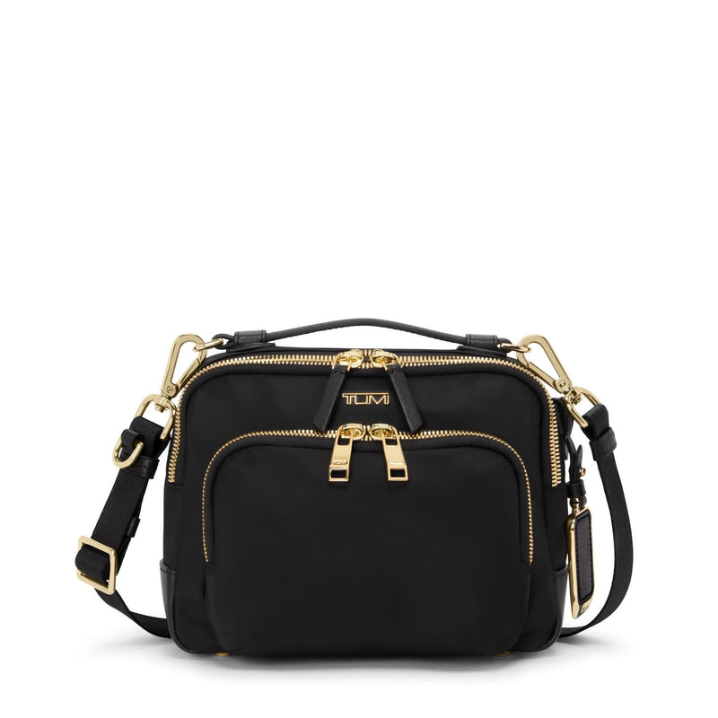 front of black/gold TUMI Voyageur Teghan Crossbody