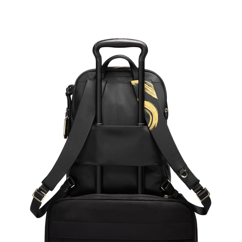 pass-through sleeve of gold brush stroke TUMI Voyageur Halsey Backpack