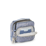 front pocket of denim blue TUMI Voyageur Teghan Crossbody