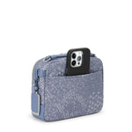 back of denim blue TUMI Voyageur Teghan Crossbody