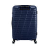 back of metallic blue American Tourister Surftime Spinner Carry-On