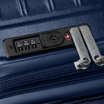 TSA lock of metallic blue American Tourister Surftime Spinner Carry-On