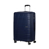 front of metallic blue American Tourister Surftime Spinner Large Expandable