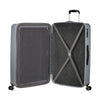 inside of silver American Tourister Surftime Spinner Large Expandable