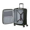 Climbing Ivy Samsonite suitcase with open compartment showing gray interior on a white background