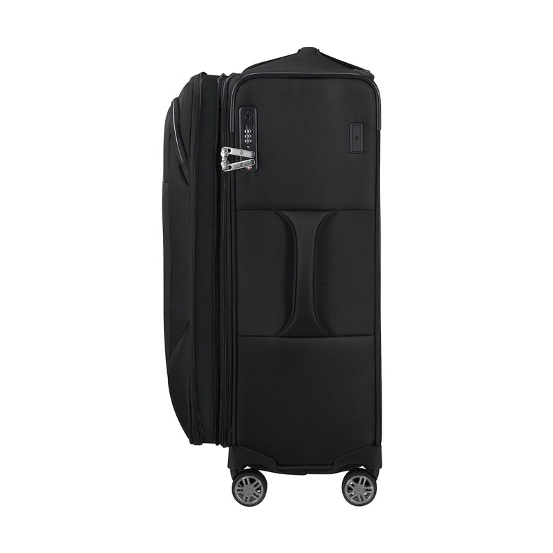expanded black Samsonite Re-Lite Spinner Medium Expandable