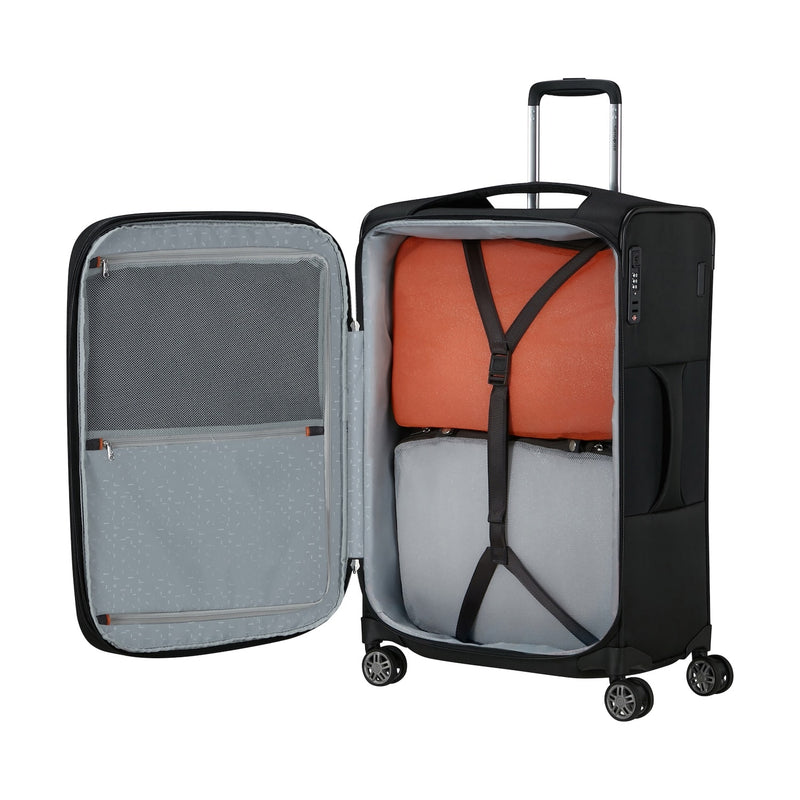 inside of black Samsonite Re-Lite Spinner Medium Expandable