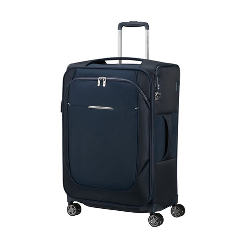 front of midnight blue Samsonite Re-Lite Spinner Medium Expandable