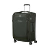 Climbing ivy Samsonite suitcase with wheels on a white background
