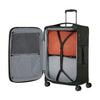 Climbing ivy Samsonite suitcase with open lid showing orange garment inside on a white background