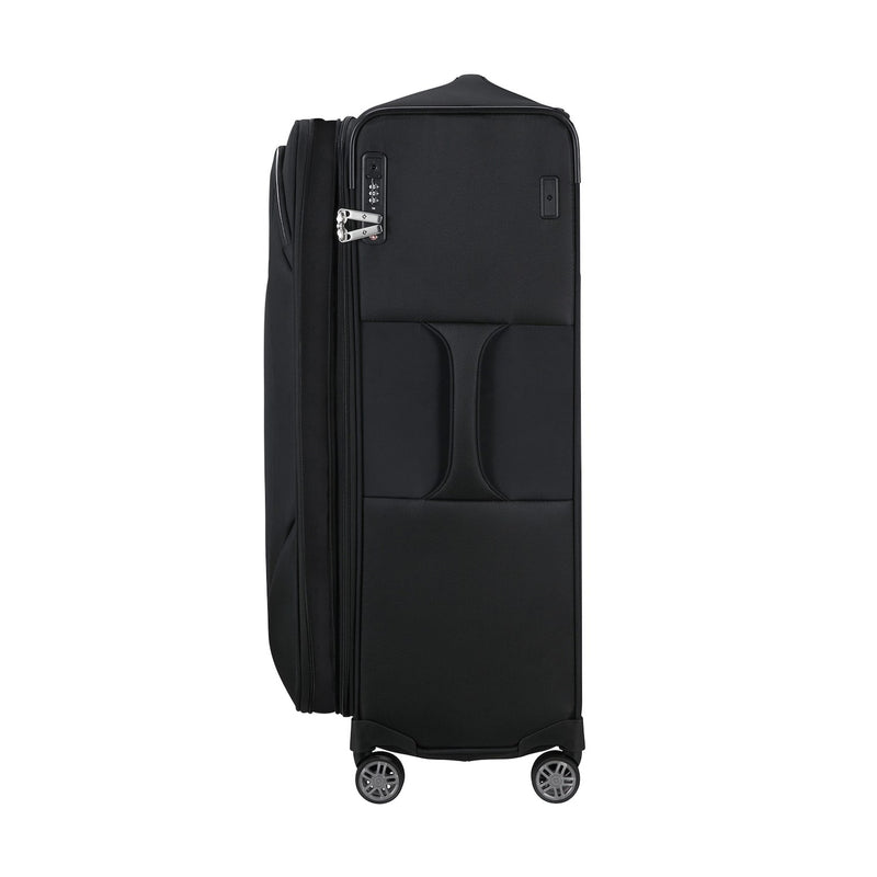 expanded black Samsonite Re-Lite Spinner Large Expandable