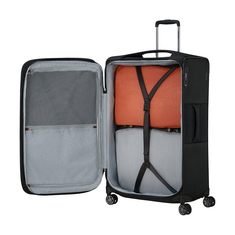 inside of black Samsonite Re-Lite Spinner Large Expandable