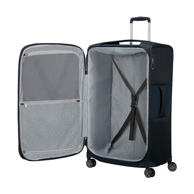 inside of midnight blue Samsonite Re-Lite Spinner Large Expandable