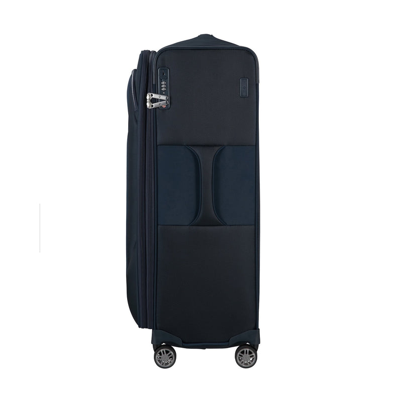 side of midnight blue Samsonite Re-Lite Spinner Large Expandable