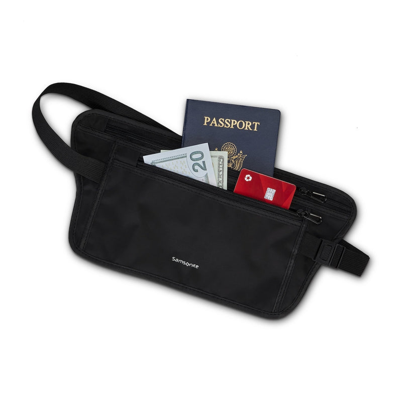 front of black Samsonite RFID Waist Belt