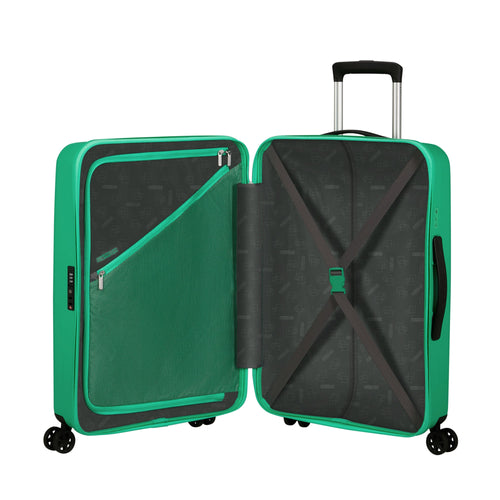 inside of jade green American Tourister Rejoy Spinner Medium Expandable